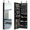 Gymax Wall and Door Mounted Mirrored Jewelry Cabinet Storage Organizer Black/White